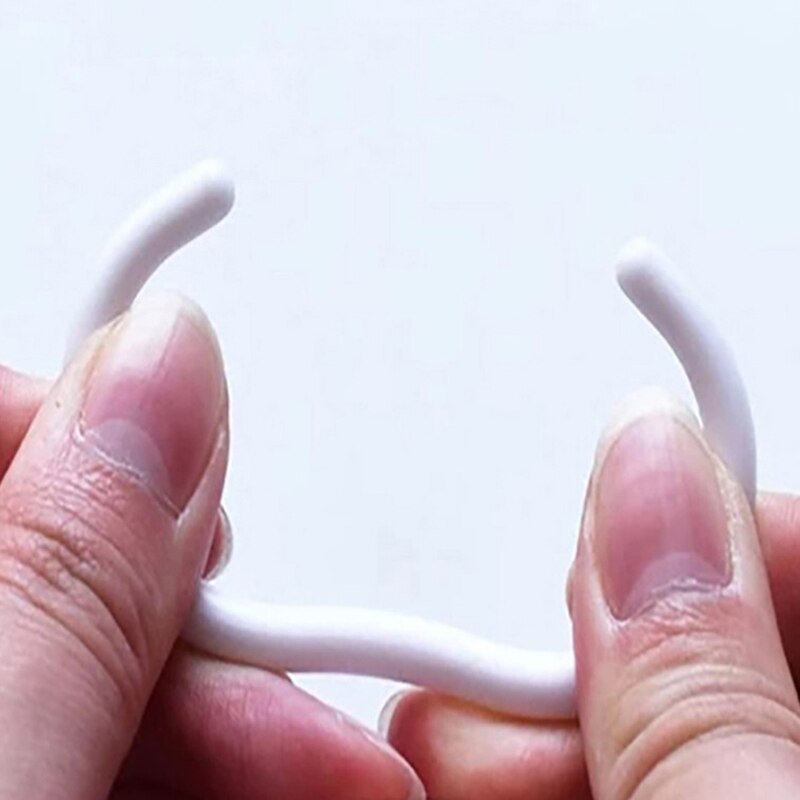 Vit transparent plast c form bad draperi dusch ring ögla böjbar badrum gardin krokar moderna