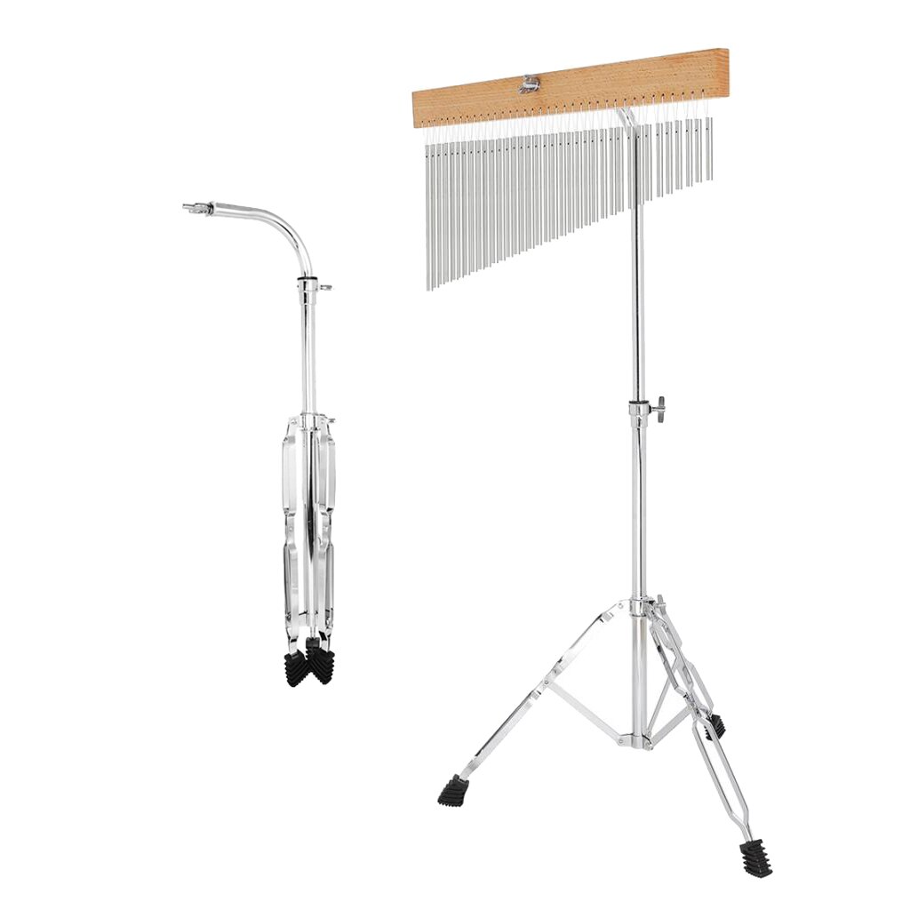 Aluminum 36-Tone Single-row Classic Bar Chimes Musical with Tripod Stand Percussion Instrument with Tripod Stand and Strick
