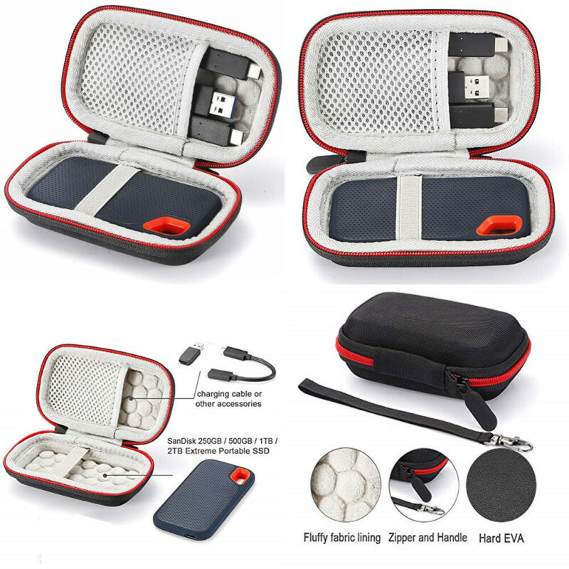 Hard Case for Sandisk 250GB / 500GB / 1TB / 2TB Extreme Portable SSD SDSSDE60 Storage Organizer