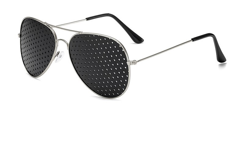 Cycling Eyewear Black Unisex Vision Care Pin hole Sunglass Eye Training Glass Pinhole Eyesight Improve plastic Eye Fitness: Gray