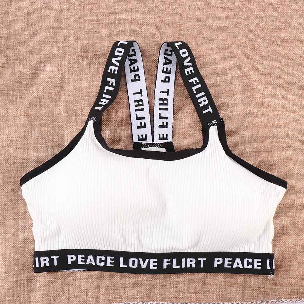 Letter Sports Bra Push Up Tube Tops Fitness Running Bandeau Bra Underwear Cotton Sport Tops For Women Sportswear Bra