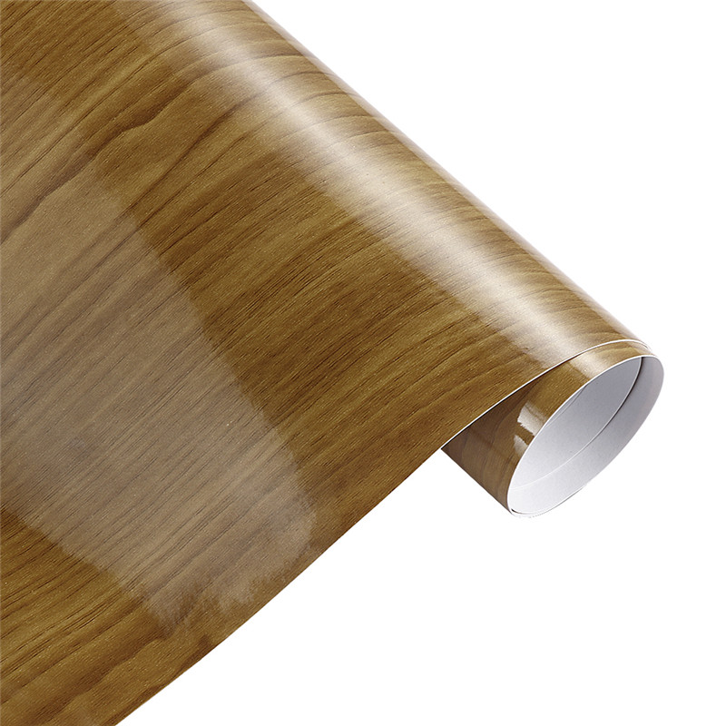 60cmx500cm Glossy Wood Grain Car Wrap Vinyl Film DIY Wood Grain Textured Furniture Decal Waterproof Self-adhesive Car Sticker: Blue