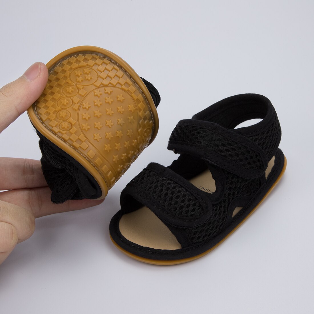 Sandales souples antidérapantes pour bébés filles et garçons de 0 à 18 mois, chaussures d'extérieur, de première