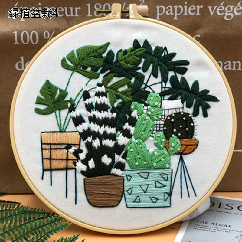 Plants Series 3D Embroidery Material Package DIY Embroidery Kit Cross Stitch Tool Primary Novice Bordados Hanging Painting Decor: 4