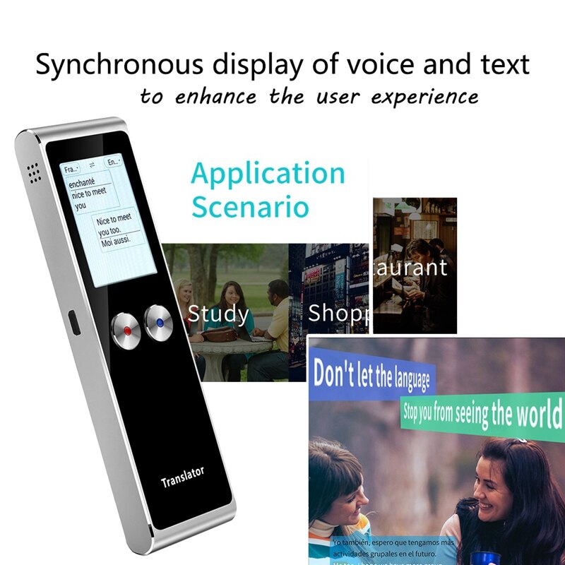 T8S Portable Voice Translator Wifi Real Time Instant 70 Languages Press Sn 800MAH Battery Translation Language for Travel