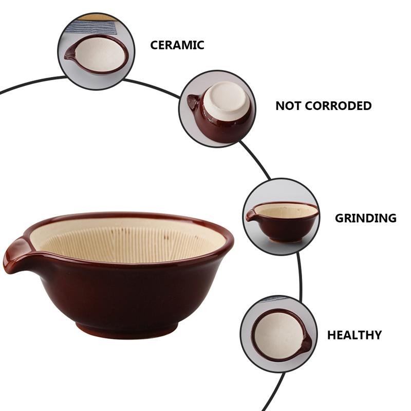 Tazón de Suribachi de mortero de cerámica japonesa, vajilla de porcelana ondulada, cuenco