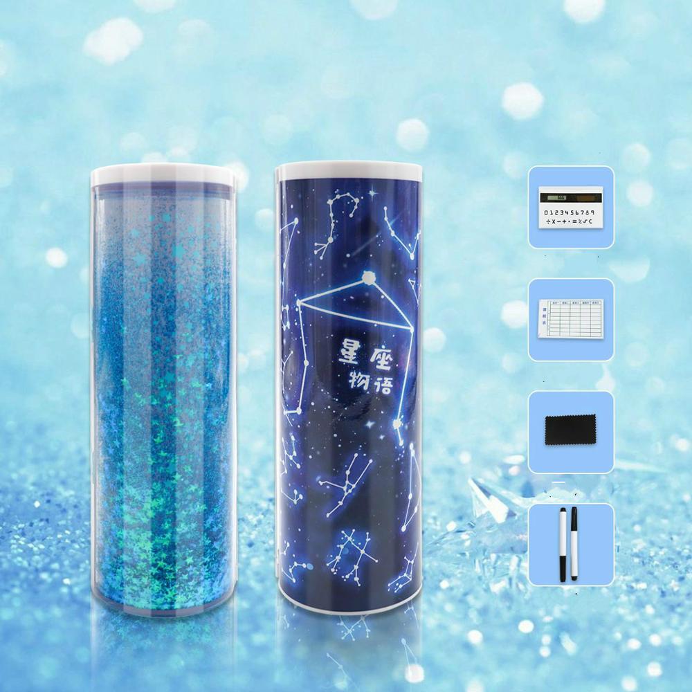 Kawaii Pencil Case Whiteboard With Solar Calculator Pen Box For boy girls student Multifunctional Pencilcase