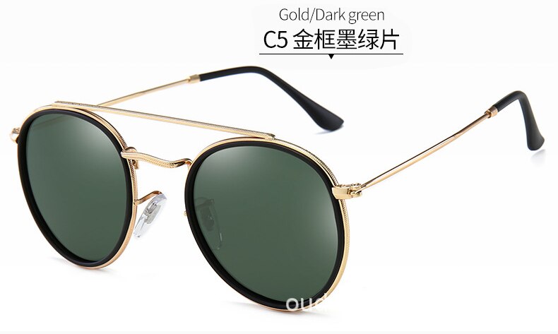 DPZ Classic women Round Polarized sunglasses 3647 rays men Driving car male sun glasses UV400 oculos de sol with box: 3647 C5 / no box