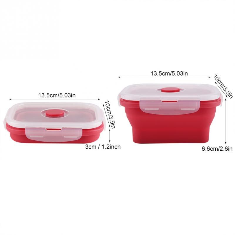 "350Ml Silicone Collapsible Lunch Box Bento Food Container Leakproof Clip Lock Covers For Microwavable Ovens Refrigerators