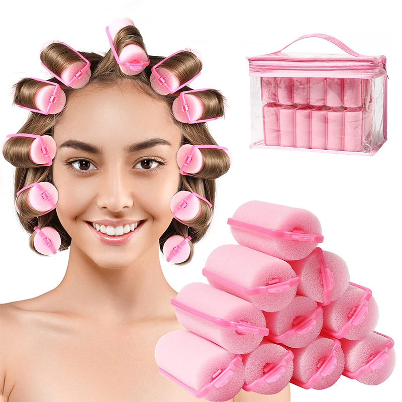 6-14 Teile/los Schwamm Lockenwickler Schaum Haar Rolle Schlafen Lockenwickler flexibel Styling Lockenwickler Schwamm Lockenwickler Zufällige Farbe 2025