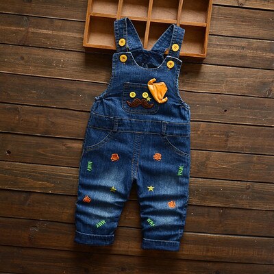 frühling und herbst cartoon hut bart strap hosen säugling kind casual denim strumpf overalls: 24M