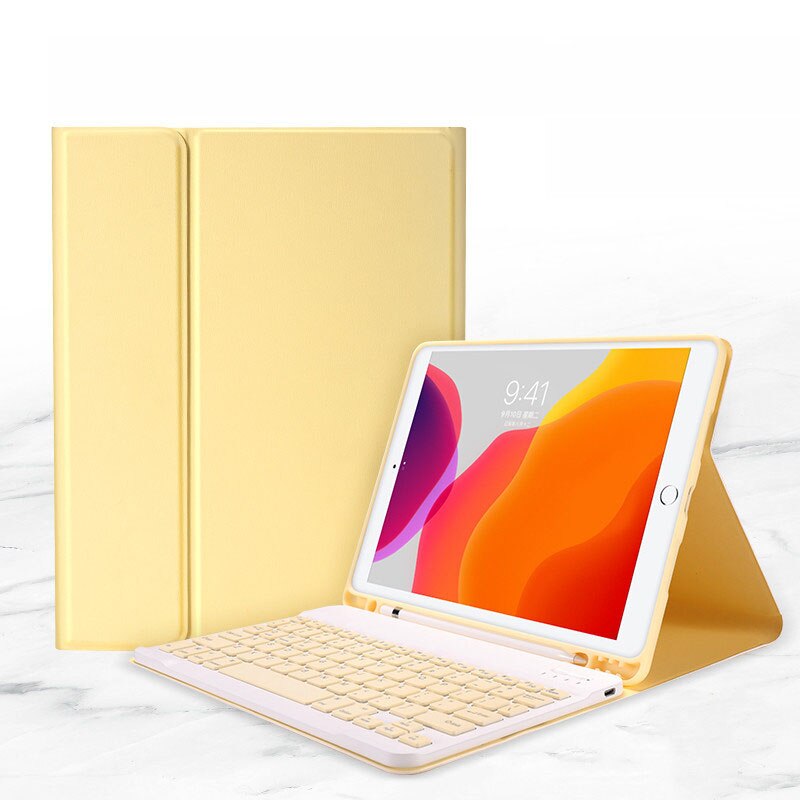 Protective sleeve Bluetooth keyboard Teclado Touchpad For 2019ipad 10.2/pro 10.5/air3 Wireless Bluetooth Keyboard iPad Keyboard: Yellow