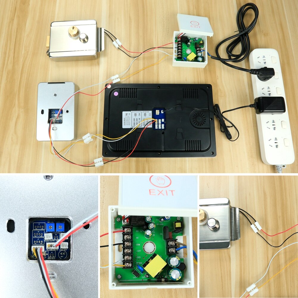 Anchencoky 12V Metal Electric gate Lock with Double Cylinder Locks 3A Power Supply Control with Exit Button Function Door Lock