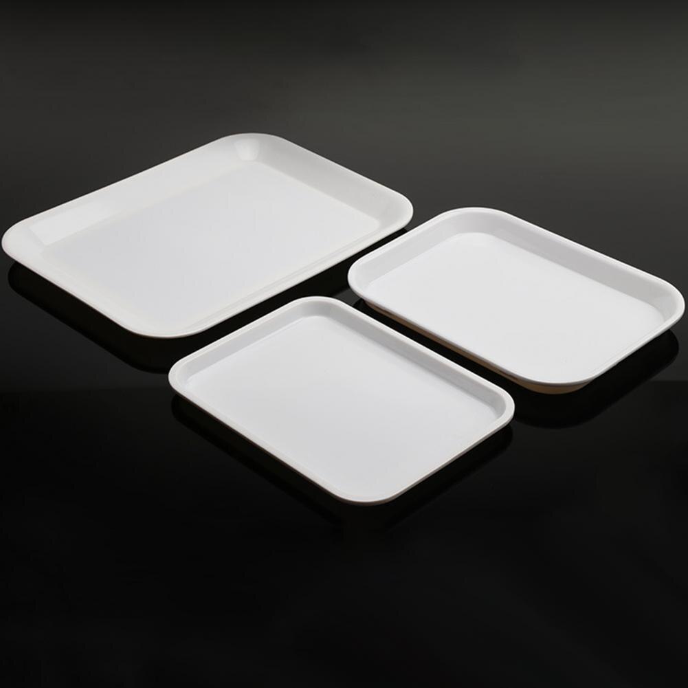 Bandeja de plástico blanca para servir, bandejas decorativas apilables fáciles de usar, creativas, delicadas, para el hogar, para almacenamiento de ensaladas