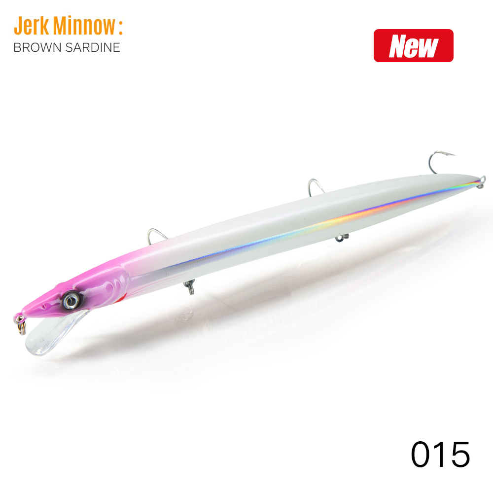 Hunthouse Sandeel jerk Minnow Vissen Lokt 143mm 173mm 208mm Lange Casting Drijvende Lokken jerkbaits pesca LW402: 40mm / WHITE