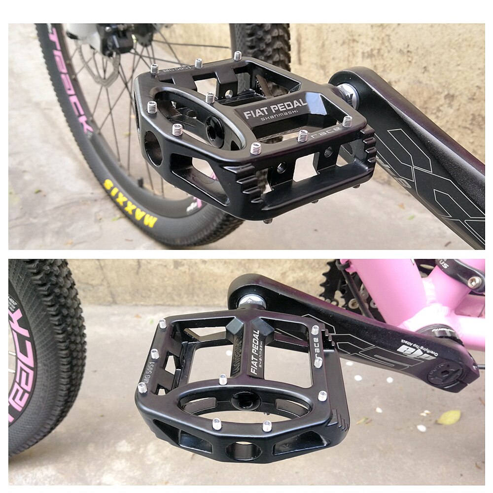SHANMASHI-pedales de aleación de magnesio para bicicleta de carreras, pedales planos antideslizantes, ligeros, Peda, MG 5051, 2 piezas
