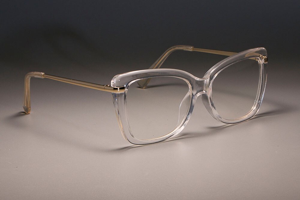 CCSPACE 45548 Ladies Square Glasses Frames For Women Metal Legs Optical EyeGlasses Eyewear Computer Glasses: C7 clear clear