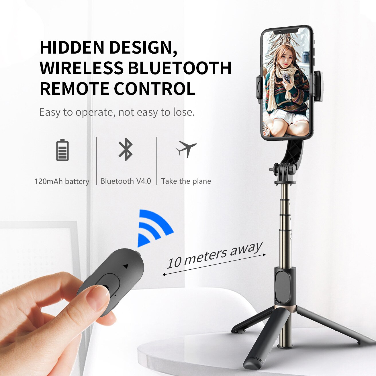Anti-Schütteln Smartphone Handheld Gimbal Stabilisatoren Selfie Stock Stativ Drahtlose Bluetooth Fernbedienung Erweiterbar Faltbare
