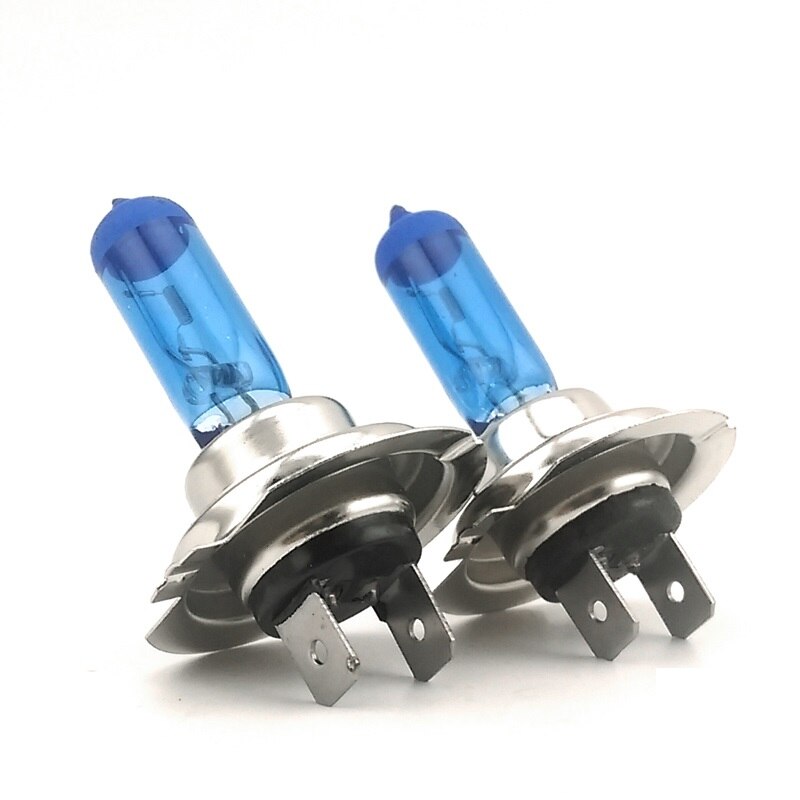 2Pcs H7 12V 100W 5000K Auto Halogeen Koplampen Xenon Lichten Donkerblauw Super Wit Quartz Glas gedoopt Hheadlight Vervangende Lamp