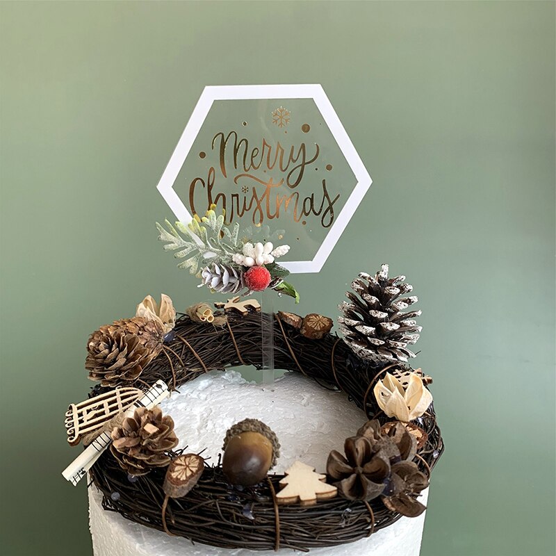 God jul kage topper søde snefnug akryl cupcake topper festindretning til hjemmet