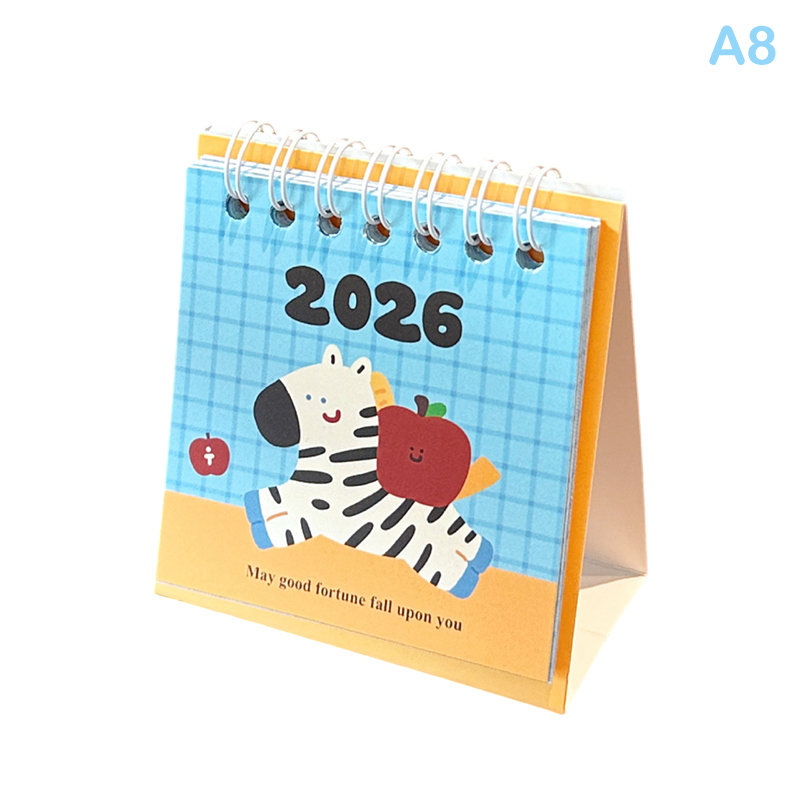 Horse Year Mini Desk Calendar Cartoon Portable Coil Monthly Calendar Planner Office And Home Decor Year'S: DEEP BLUE