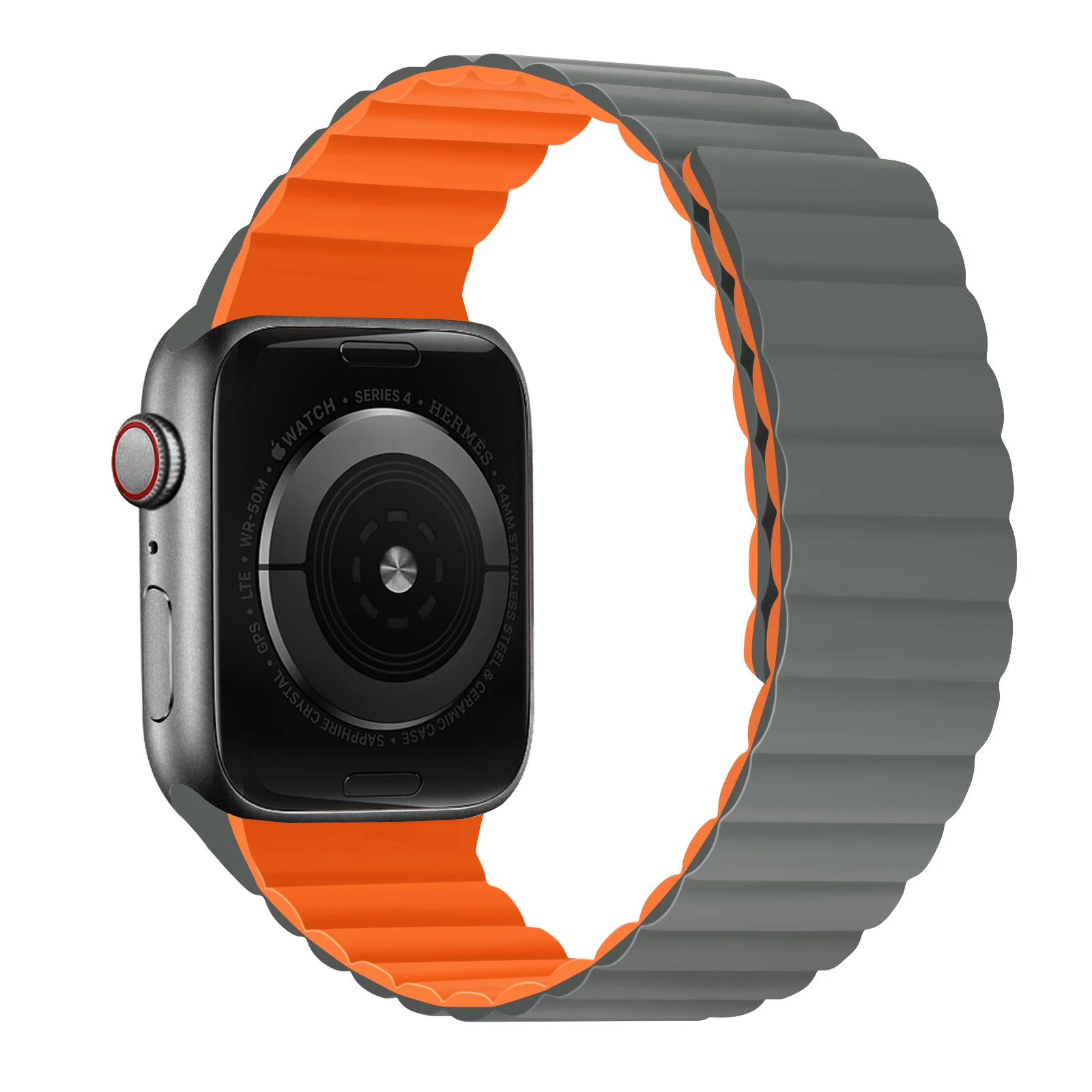 Silikon-Magnetarmband für Apfel Uhr Ultra 49 mm 6 5 4 SE 44 mm 40 mm 10 9 8 7 41 mm 42 mm 45 mm 46 mm Ersatzband iWatch Gürtel: Schwarz Gelb / 14mm