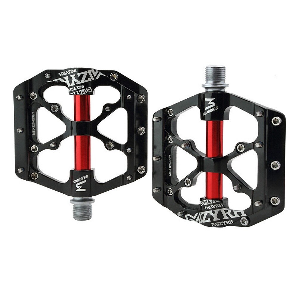 MTB Road Bike 3 Bearings Mountain Bike Pedals Platform Bicycle Flat Alloy Pedals 9/16" Pedals Cycling Non-Slip Alloy Flat Pedals: A