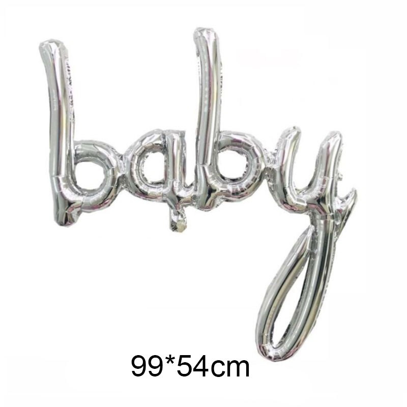 Baby ballon baby shower folie mylar en dreng pige ballon køn afsløre 1st første fødselsdag graviditet annonceringsfest: Sølv baby