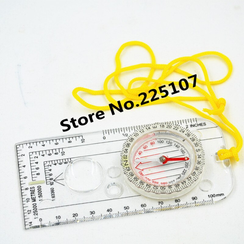 HSEAYM Map Drawing Scale Compasses Survival Tool Buckle Car Camping Hiking Pointing Guide Portable Handheld Compass
