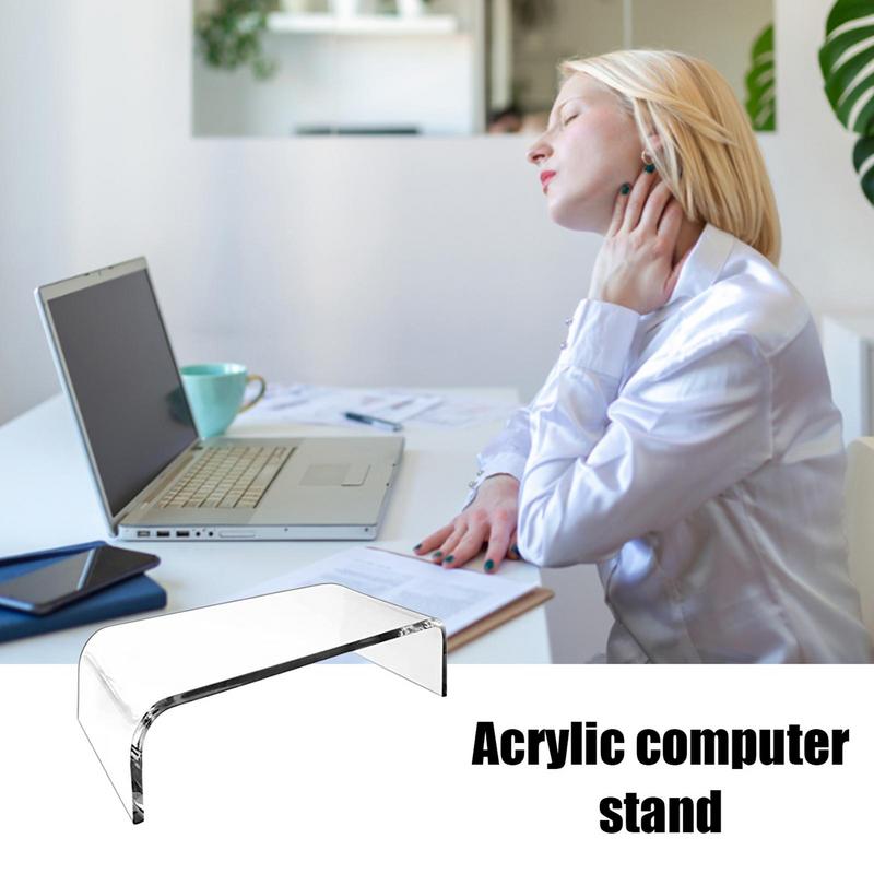 Monitor Stand Riser Acrylic Laptop Stand Clear Desktop Computer Riser Table Storage Stand Desk Organizer for Storing PC Screen