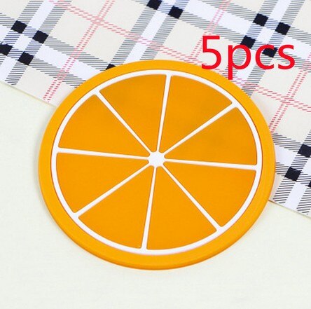 Fruit Shape Cup Coaster Silicone Slip Insulation Pad Cup Mat Drink Holder Mug Stand Home Table Decorations Kitchen Accessory