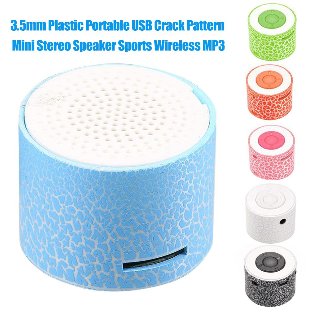 Mini Speakers 3.5Mm Plastic Draagbare Usb Crack Patroon Mini Stereo Speaker Sport Draadloze MP3 Luidsprekers Ourdoor Draagbare