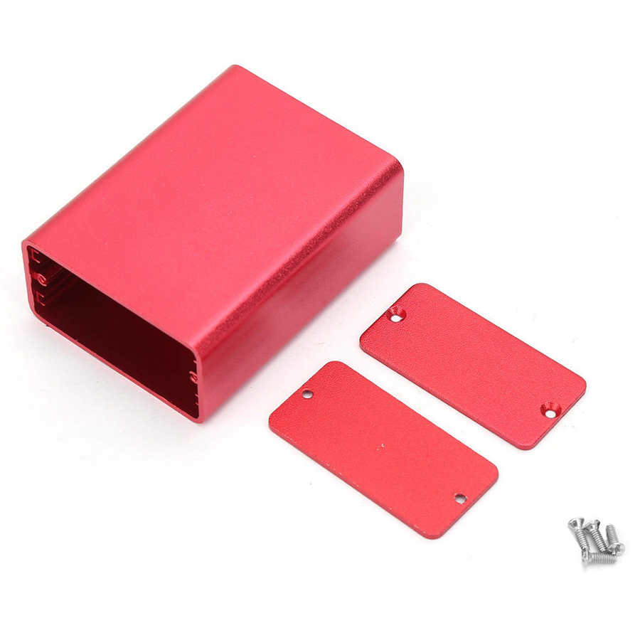 Junction Box Housing DIY Electronic Project Enclosure Case Aluminum Cooling Box Circuit Board Instrument Red 23*44*60mm