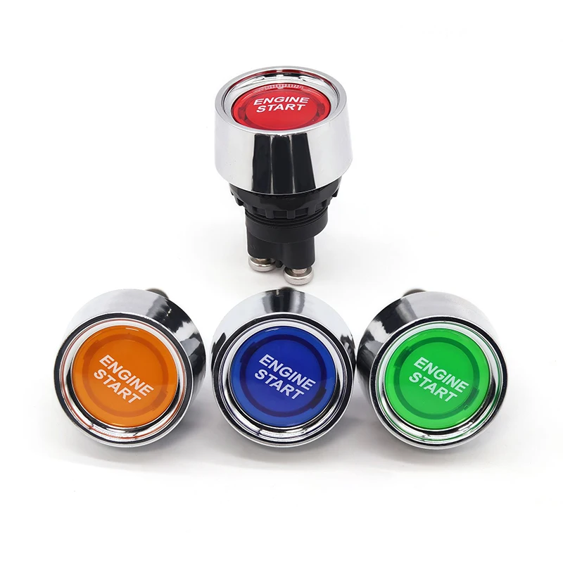Interruptor de arranque de motor de coche, 12V, 50A, 3 pines, SPST, botón pulsador momentáneo sin llave, interruptores de arranque ON OFF para coches, RV marino, 1 ud.