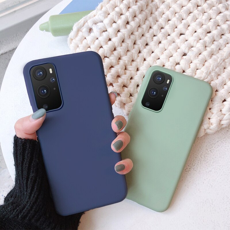 Case Voor Oneplus 9 Pro Cover Dunne Matte Soft Tpu Geen Vingerafdruk Beschermende Shell Funda Caps
