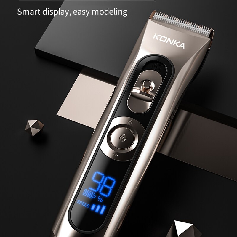 KONKA wielofunkcyjny maszynka robić włosów profesjonalna maszynka robić włosów elektryczne ścinanie włosów maszyny wyświetlacz doprowadziło
