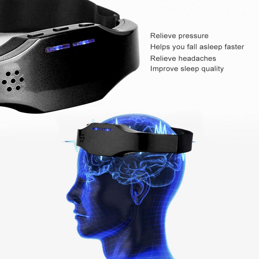 Draadloze Intelligente Migraine Overdrukventiel Slaap Slapeloosheid Hoofd Therapie Massage Apparaat Verlichten Spanning voor Slaap Beauty Tools