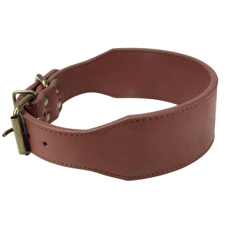 2 '' leveä kuitunahkainen koiranpanta kestävä kaulahihna kaulapannat keskikokoiselle koiralle kuparisolki pitbull bulldog beagle l -3xl