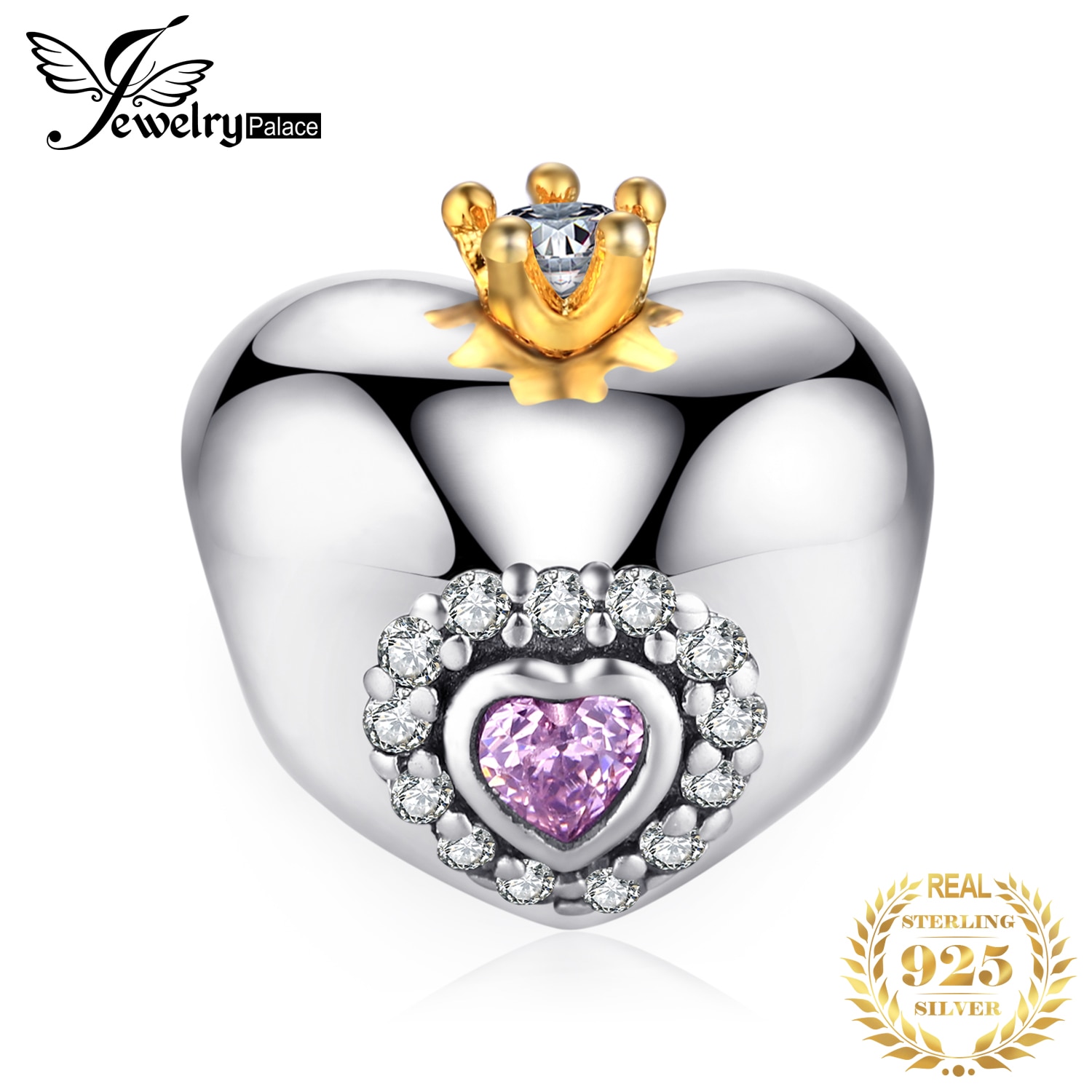 JewelryPalace korona serce 925 srebro wisiorki z koralikami srebro 925 oryginalne dla bransoletka srebro 925 oryginalne tworzenia biżuterii