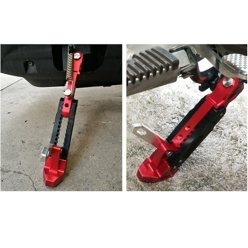 Suporte lateral ajustável para motocicleta elétrica, suporte para pés para estabilizador de estacionamento seguro, acessórios