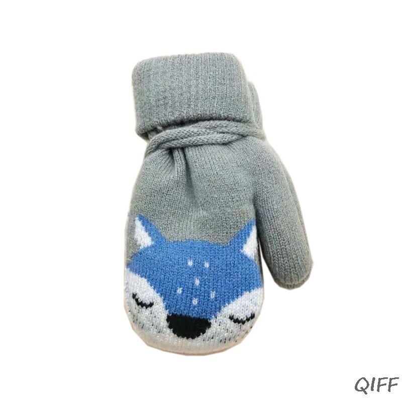 Baby Winter Wool Plus Thick Full Rope Finger Mittens Boy Girl Warm Knitted Glove: GY