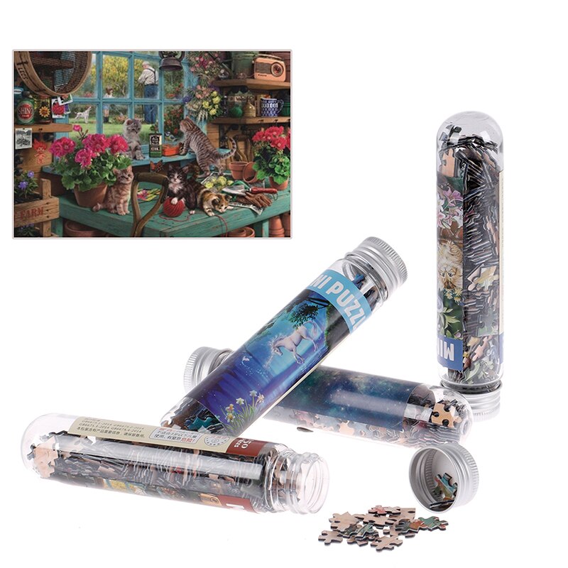 150 Uds Mini tubo de prueba rompecabezas pintura al óleo rompecabezas juguete educativo para adultos niños