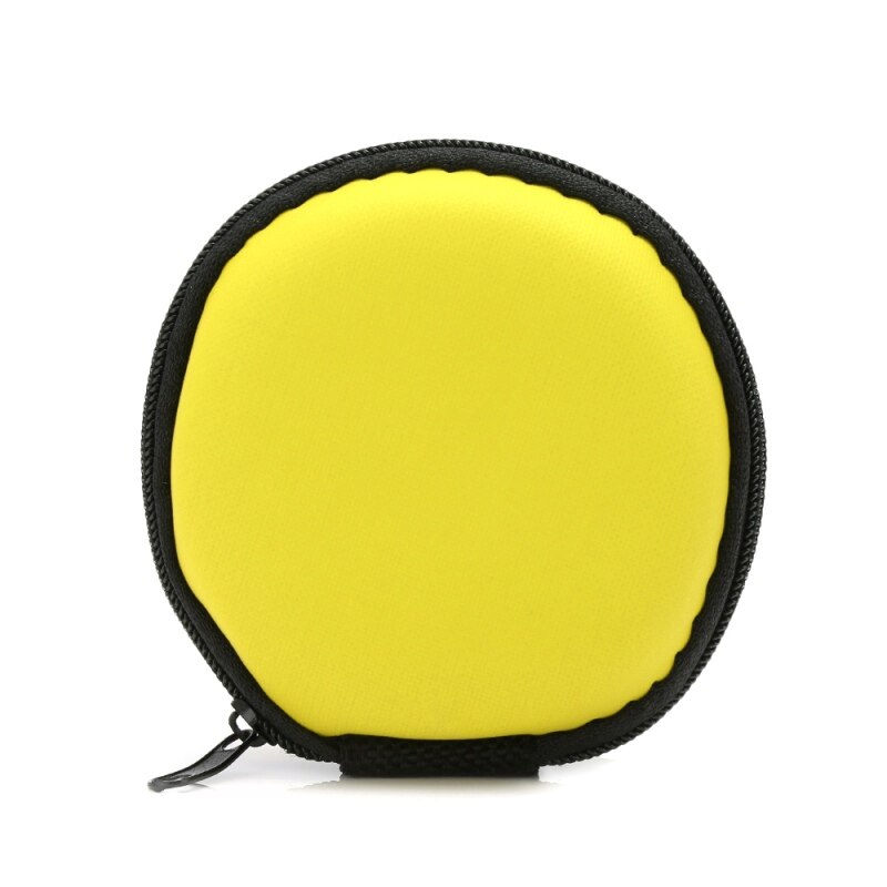 Mini Round Hard Earphones Case Portable Storage Bag for SD TF Cards Earphone Accessories Bags for xiaomi Samsung: YELLOW
