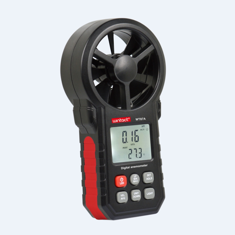 Anemómetro Digital portátil de 30 m/s, termómetro con retroiluminación, medidor de temperatura y velocidad del aire, indicador de viento y frío