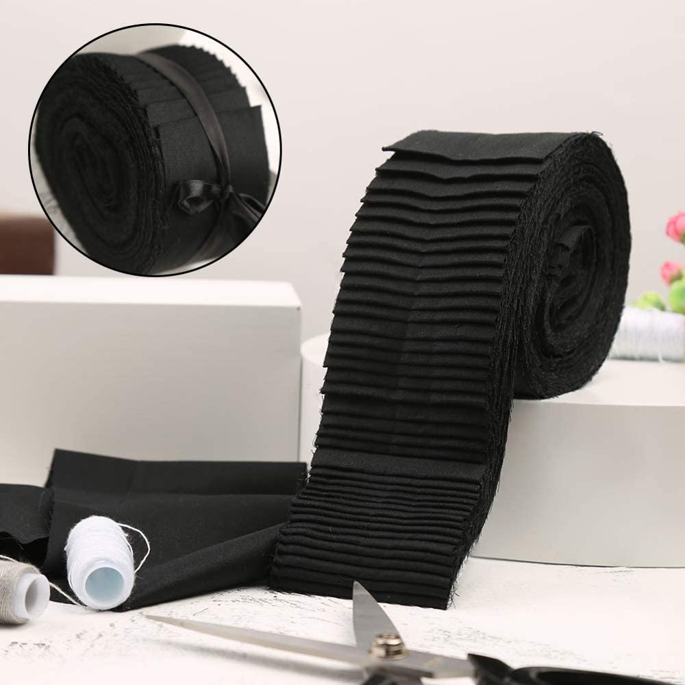 Dailylike 40 Pcs Fabric Jelly Rolls, Jelly Roll Fabric Strips for Quilting, Patchwork Craft Cotton Quilting Fabric