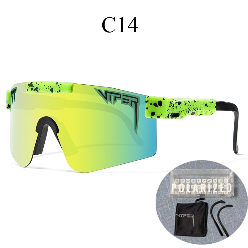 PIT VIPER-gafas de sol polarizadas para ciclismo, lentes de sol para bicicleta de montaña, con funda, UV400: C14