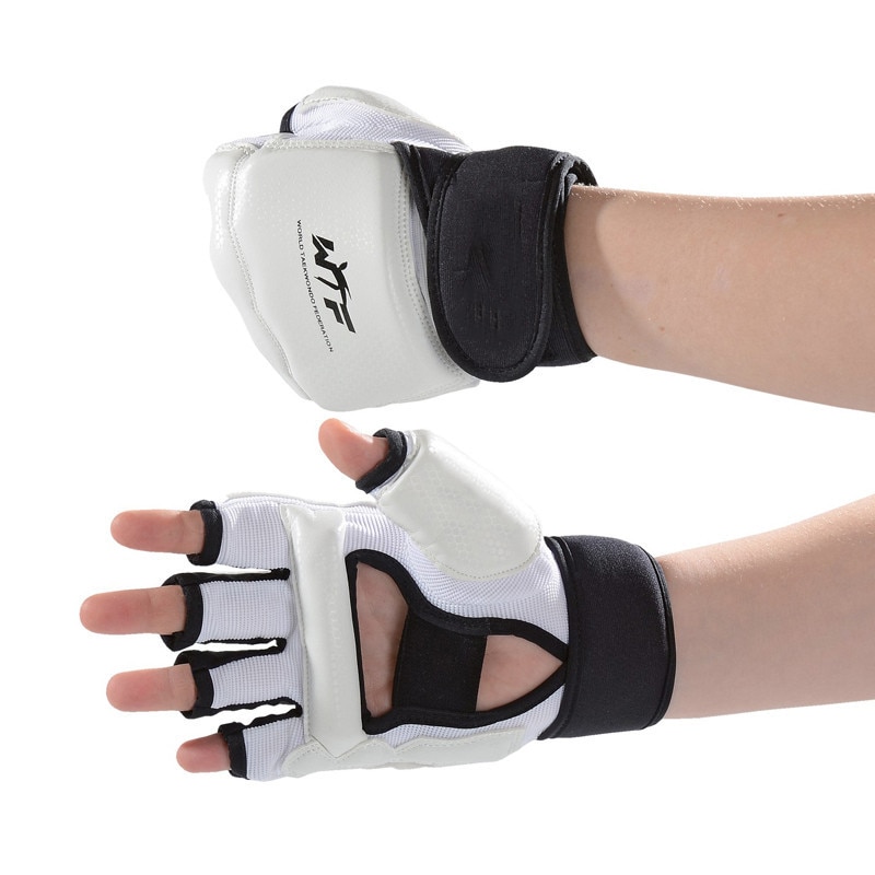 halvere fingre hansker boksesekk hvit taekwondo karate kamp boksing treningsstudio trening skinnhansker votter låve/voksne sport beskyttelse