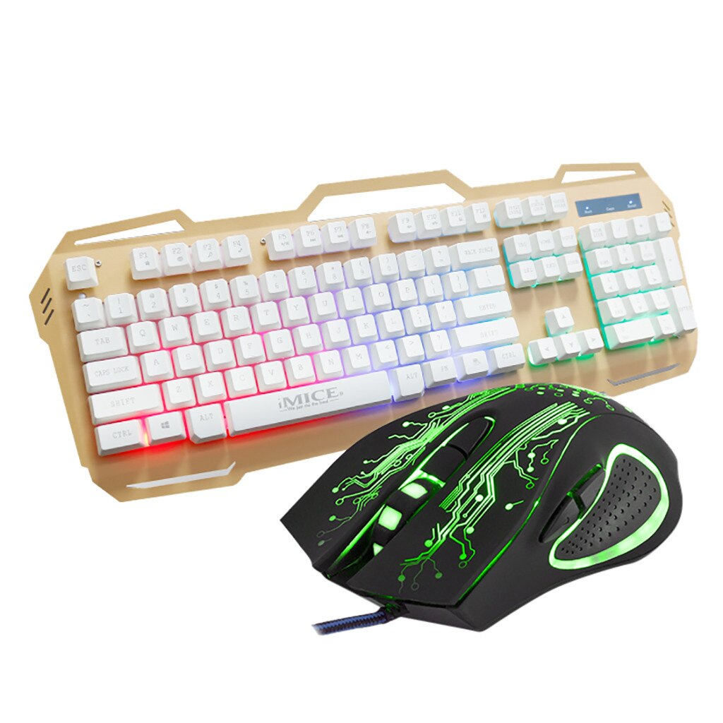 Wireless Keyboard Mouse Set Breathing Lights 104 Keys Backlight Games Keyboard And 2400 DPI Mouse For Desktop And Laptop