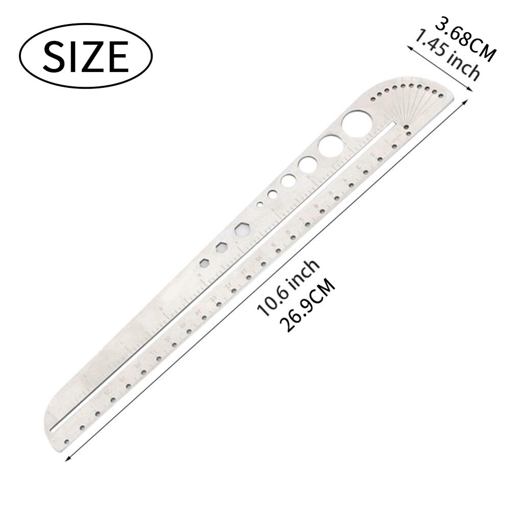 Protractor Carpenter Tools Multifunctional Ruler Stainless Steel Angle Protractor Measuring Tool Protractor Ruler Woodworking