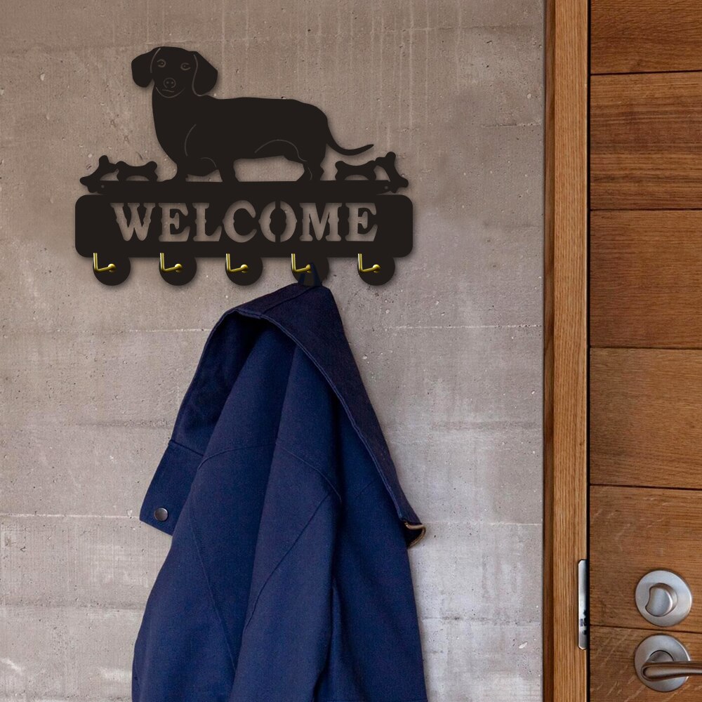 Perchero de pared de perro salchicha para mascotas, Perchero de Animal para abrigo, toalla, bolso de Carlino, soporte para llaves, ropa, para amantes de los perros